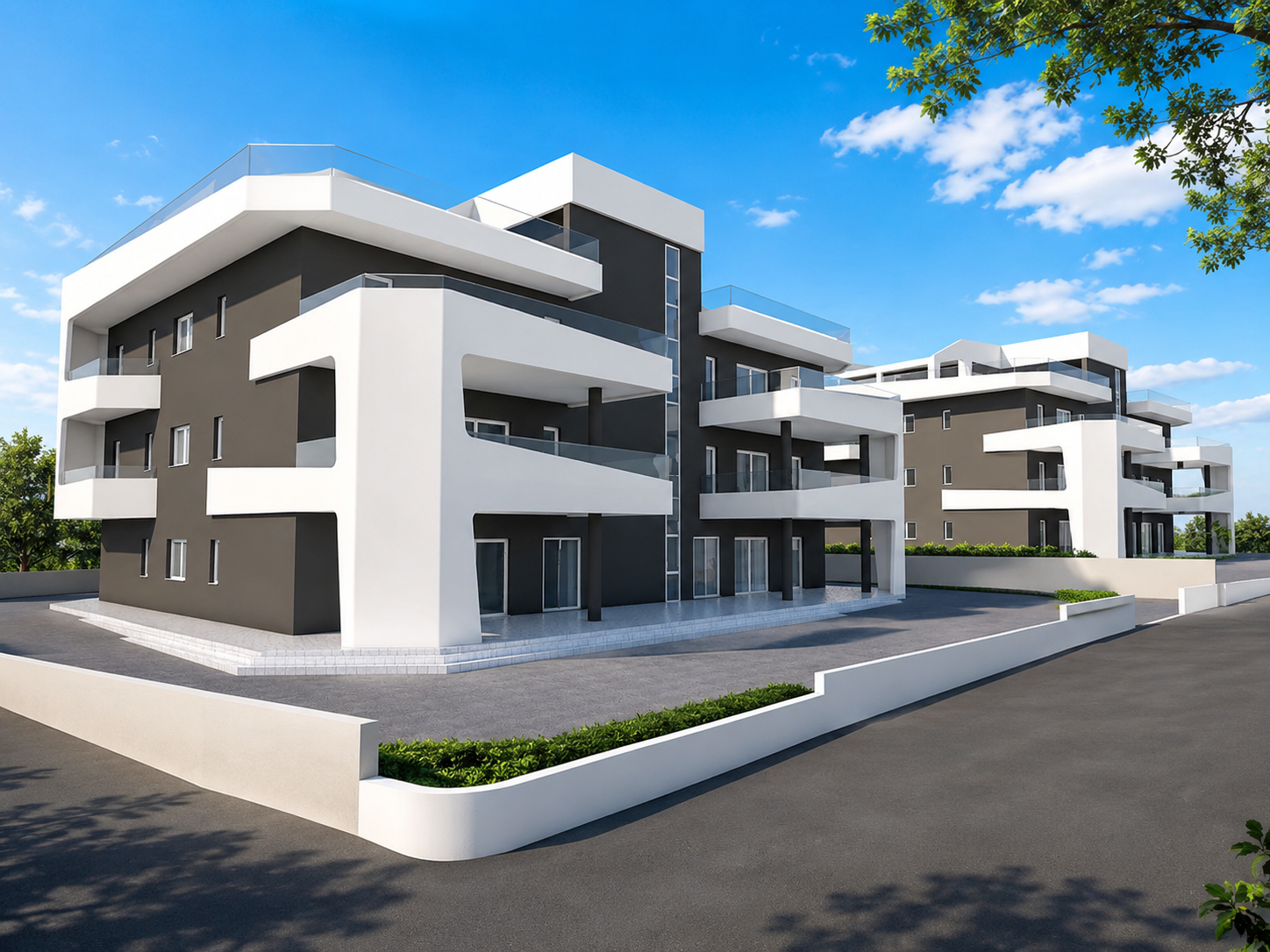 Volumi, linee e prospettive. Rendering di progetto fornito.